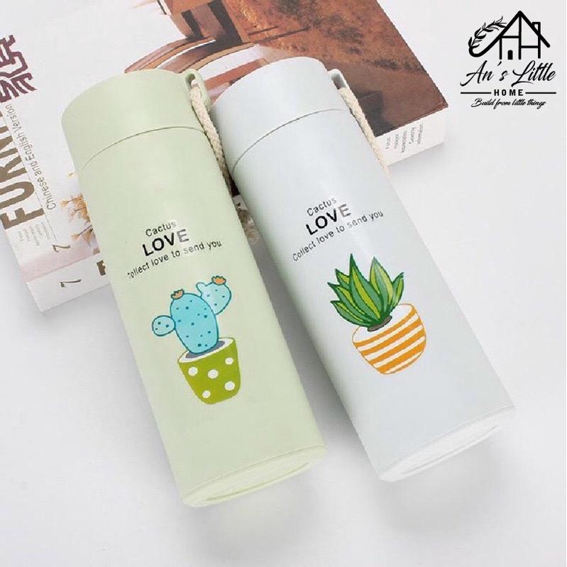 CHAI NƯỚC THỦY TINH VỎ NHỰA IN HÌNH XƯƠNG RỒNG - CÓ DÂY XÁCH ANHOME GIÁ RẺ