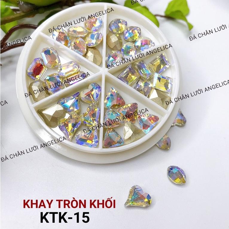 Đá Khối Khay Tròn Mix Hình Trang Trí Móng ANGELICA KTK 36 Viên