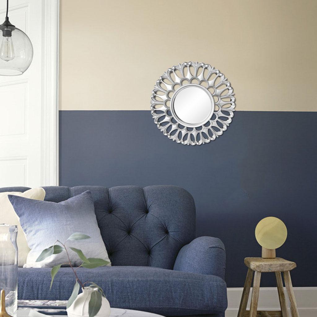 Pack Of 6 Modern Wall Mirror Silver Frame Round Mirrors Vanity Hall Decor