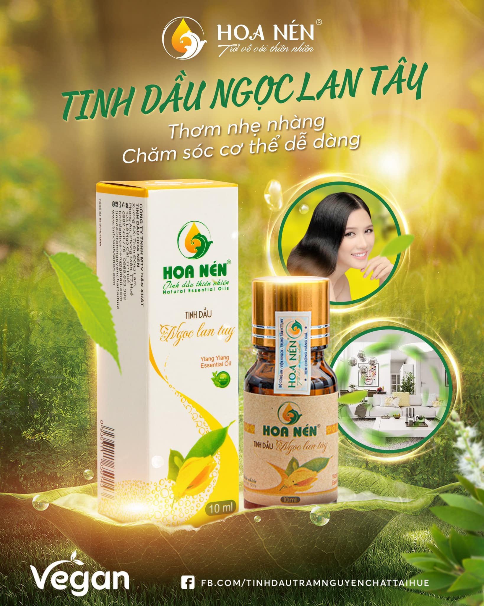 Tinh dầu hoa Ngọc Lan Tây nguyên chất 3ml - 30ml - Hoa Nén - Giảm stress, thanh lọc không khí