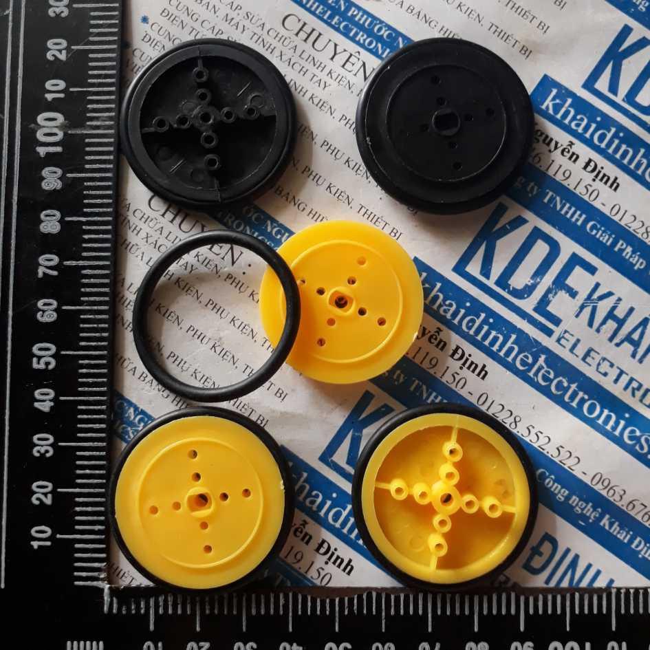Bánh xe ròng rọc 362A 36mm trục 2mm, vàng kde3012
