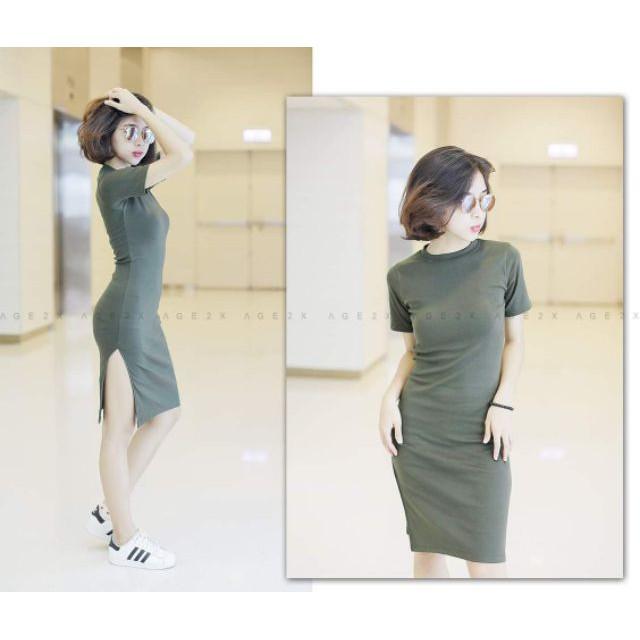 Đầm body xẻ tà