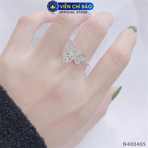 Nhẫn bạc nữ hình cánh bướm chất liệu S925 thời trang phụ kiện trang sức nữ thương hiệu Viễn Chí Bảo N400405
