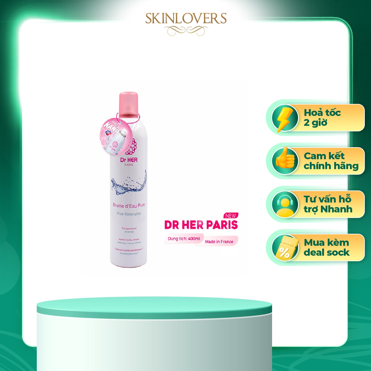 Xịt Khoáng Cấp Ẩm Da Dr Her Paris400Ml