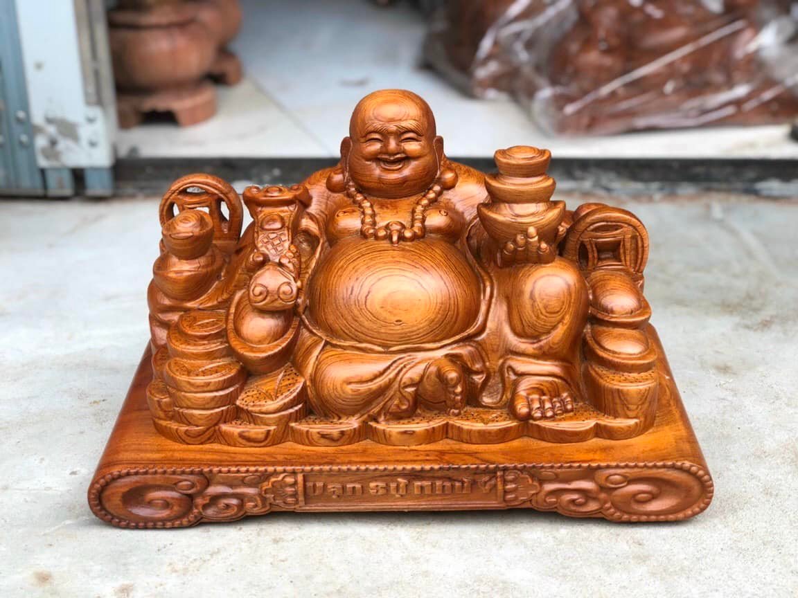 Tượng Phật Di lặc kim tiền ngang 40cm