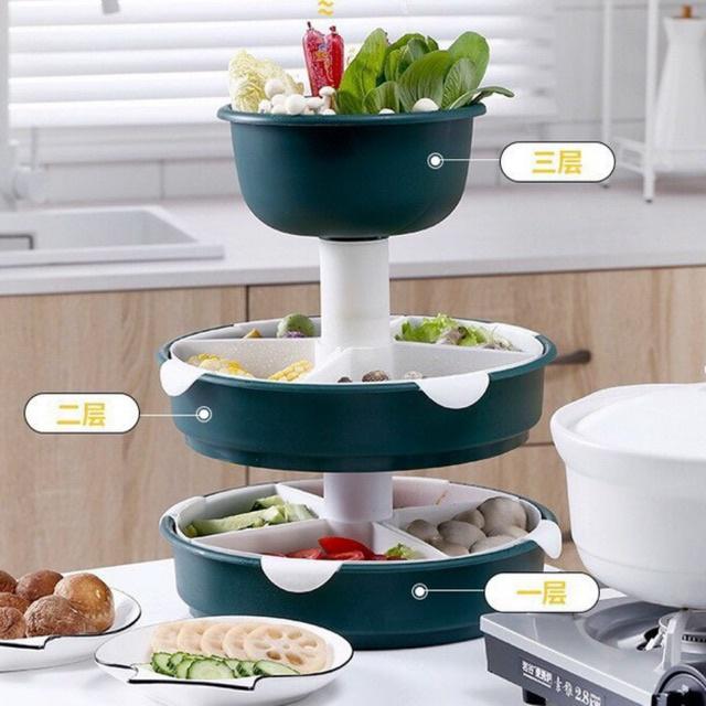 Kệ đựng rau,củ đa năng 3 tầng xoay 360 độ