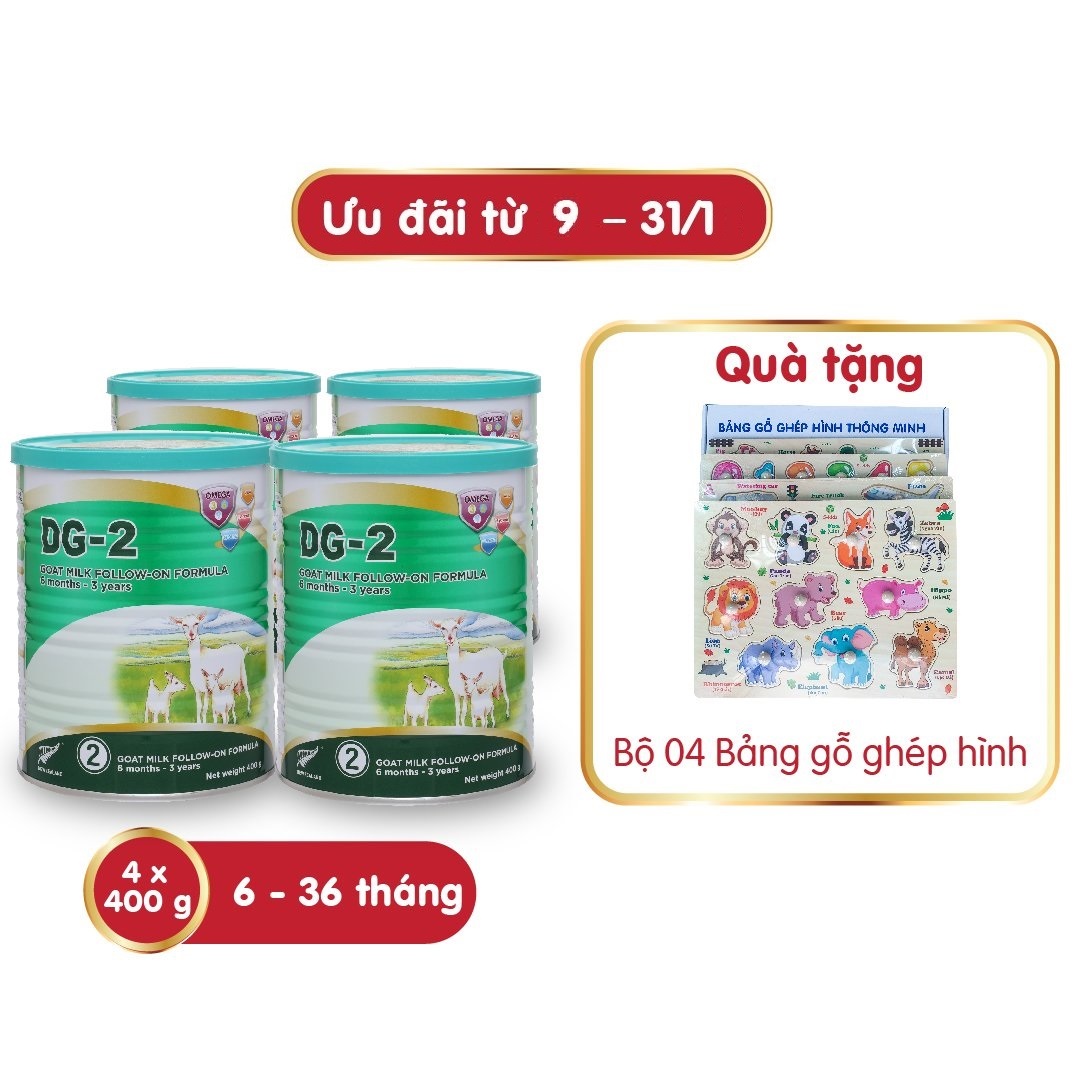 [Tặng 1 lon DG-2 400gr] Combo 03 lon Sữa Dê DG-2 400g