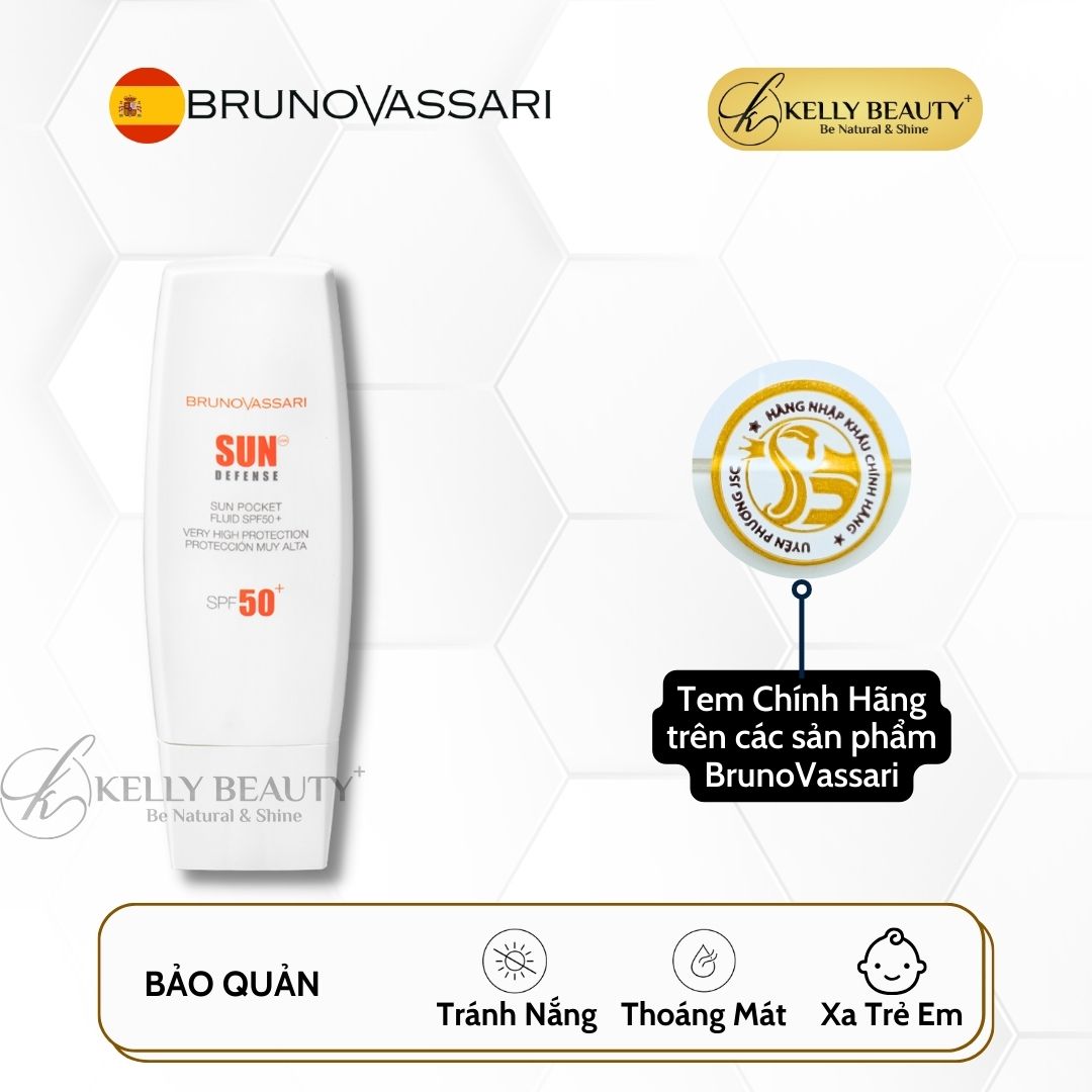 Kem Chống Nắng Cho Da Nhạy Cảm Sun Pocket Fluid SPF 50+ - Bruno Vassari | Kelly Beauty