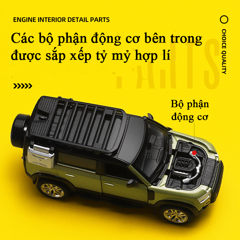 Đồ chơi lắp ráp xe mô hình Land Rover Defender 110 bằng hợp kim nguyên khối chạy cót
