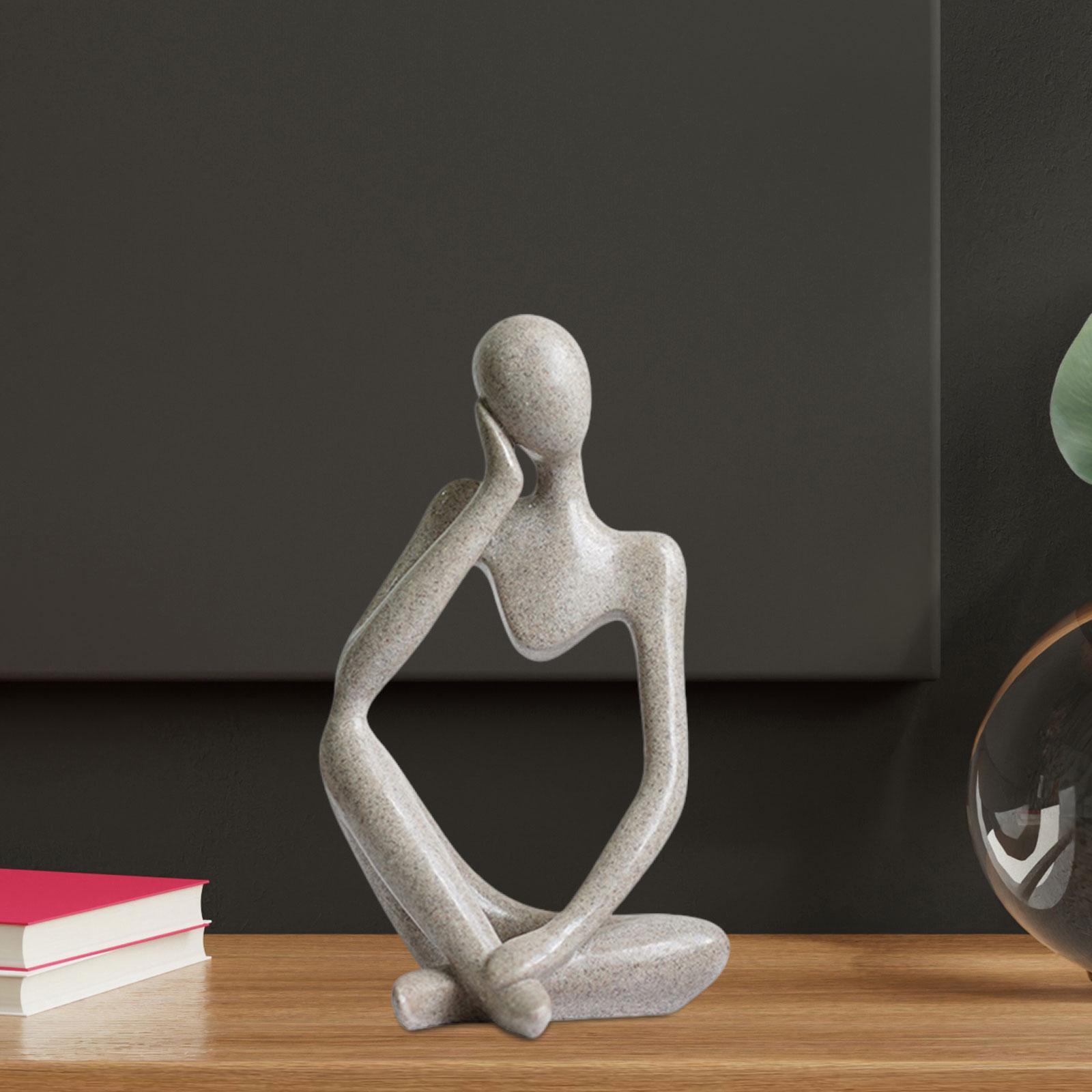 Abstract Thinker Statue Resin Abstract Figurine Nordic Resin Statue Miniature Sculpture Figurines Art for Desktop Shelf Hotel