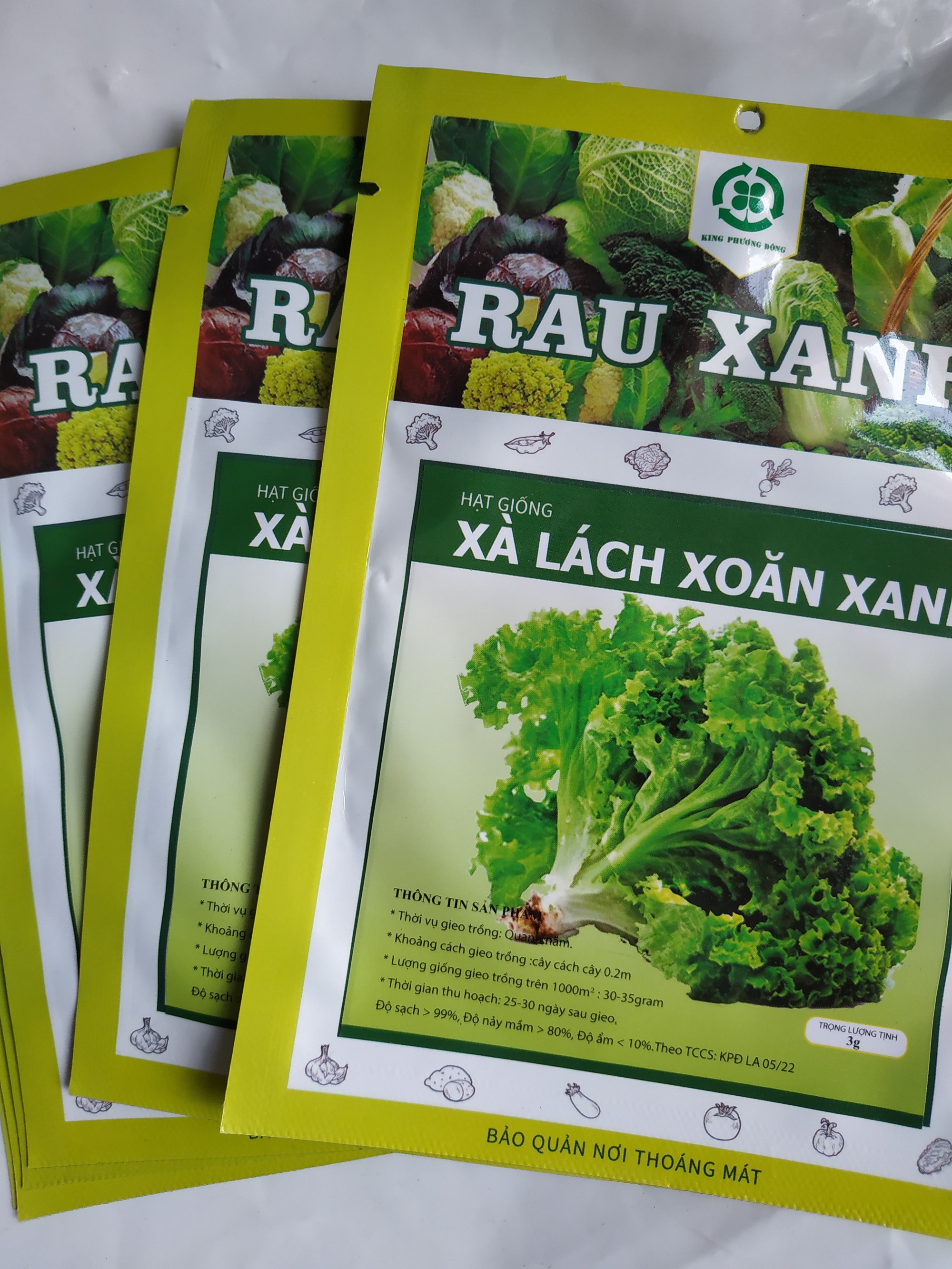 Combo 10 gói Hạt giống XÀ LÁCH XOĂN XANH - gói 3 gram