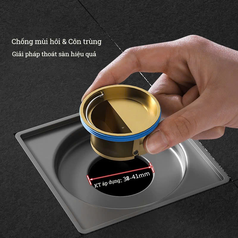 Nắp Cống Thoát Nước Bằng Đồng – Combo 2 Cái, Chống Mùi Hôi &amp; Côn Trùng Vào Nhà