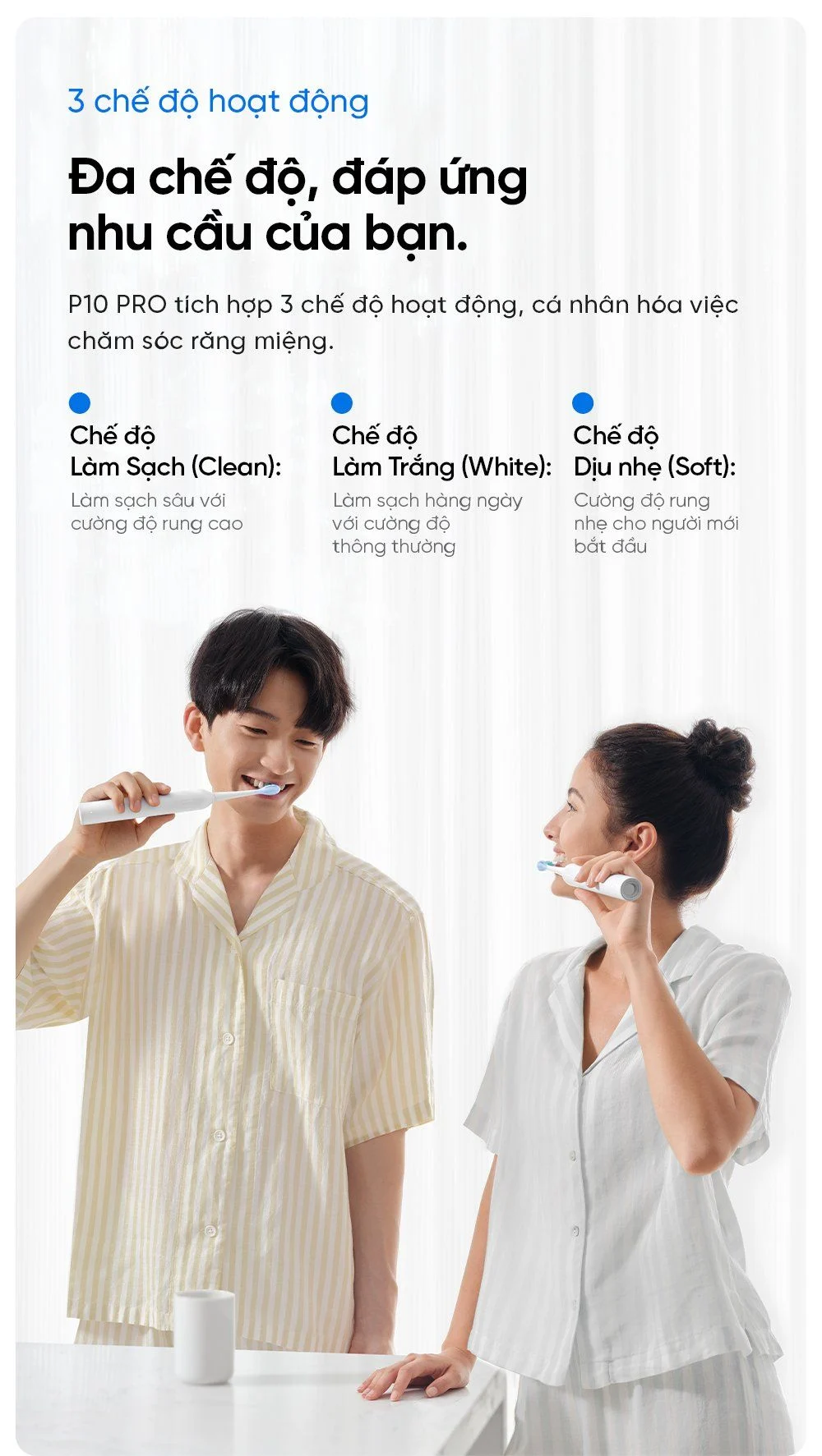 Bàn Chải Điện Sóng Siêu Âm Usmile P10 Pro - Hàng Chính Hãng