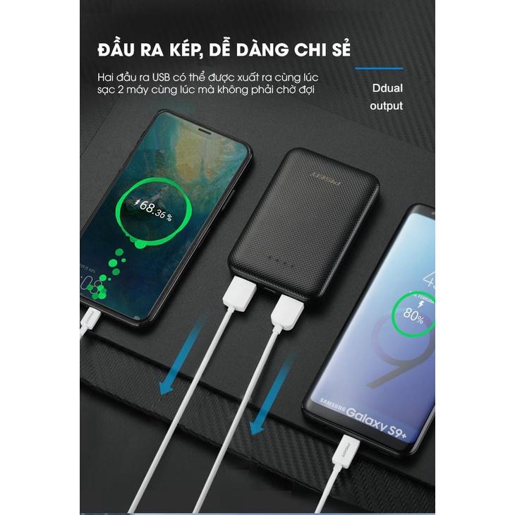 Sạc Dự Phòng Pisen Mini 5000mAh (Type-C, 2xUSB Smart )- Ultra Slim, Hàng chính hãng