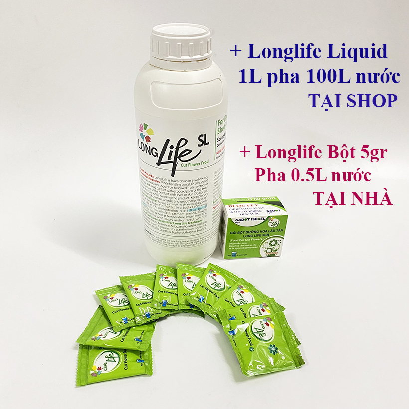 NƯỚC DƯỠNG HOA LÂU TÀN THẾ HỆ MỚI DÙNG CHO MỌI LOẠI HOA HIỆU LONGLIFE SL (CHAI 1L PHA 100L NƯỚC) NHẬP KHẨU GADOT ISRAEL