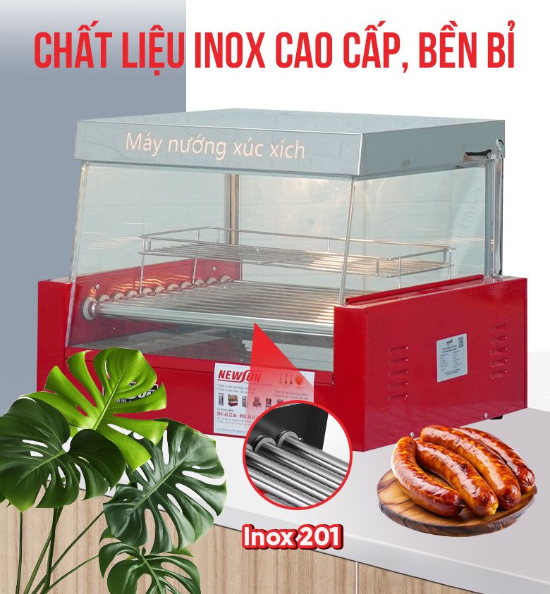 Máy nướng xúc xích 11 thanh CY-11 (kính vuông) NEWSUN - Hàng chính hãng