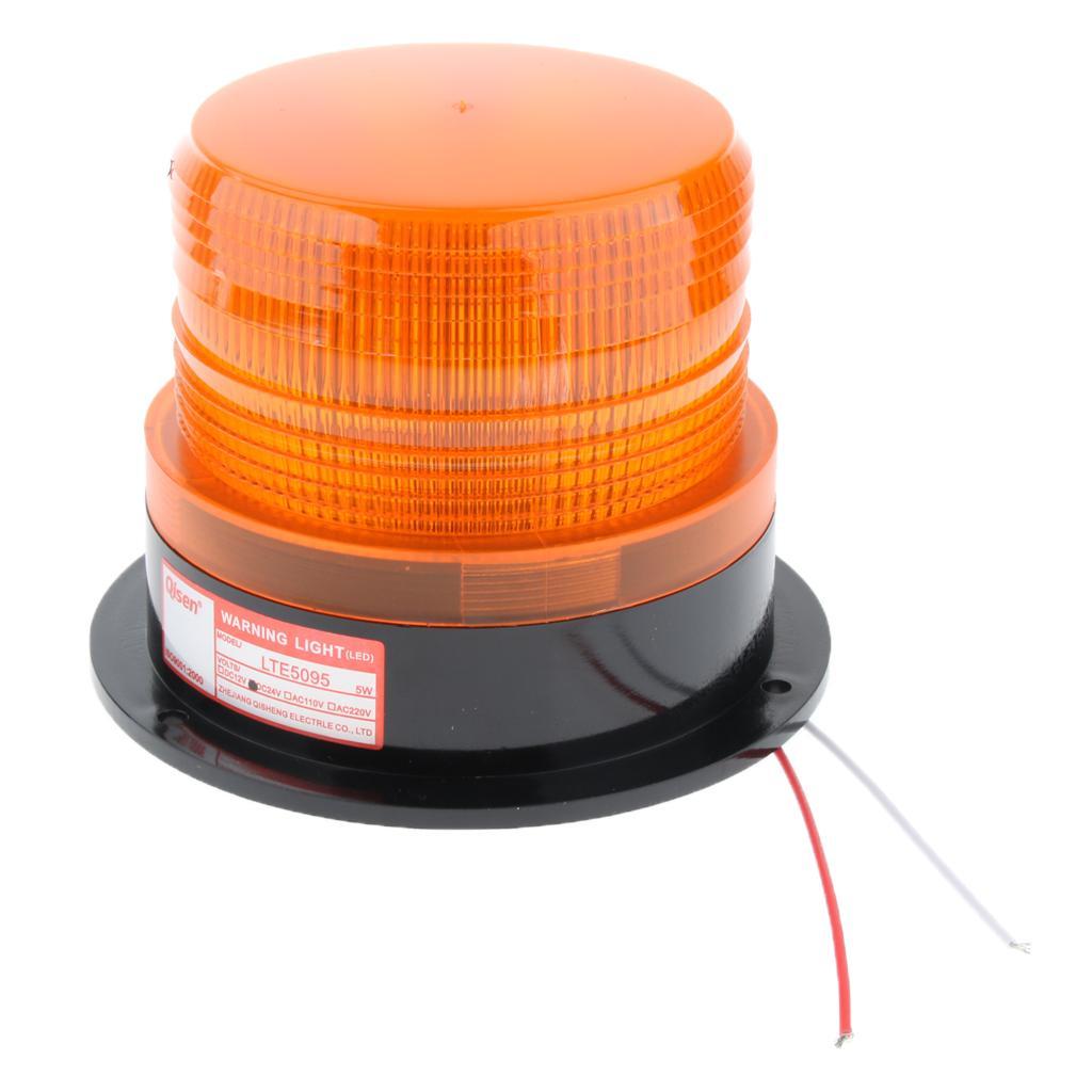 2Pcs 24V Flexible LED Warning Emergency Flash Strobe Rotating Beacon Light Motor