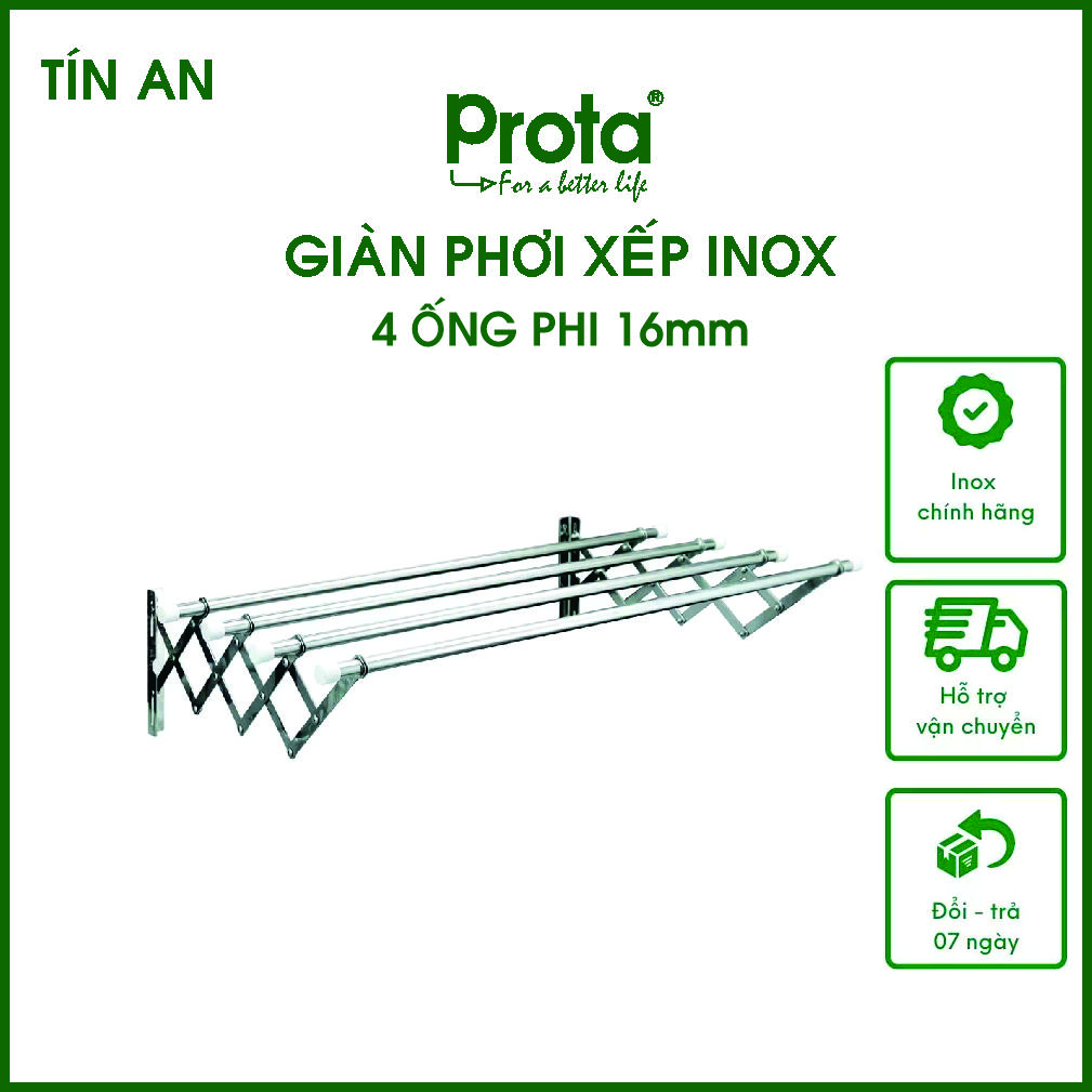 [CHÍNH HÃNG] Giàn phơi thông minh Prota inox ống 16mm co giãn cao cấp loại 100cm- Bảo hành 12 tháng