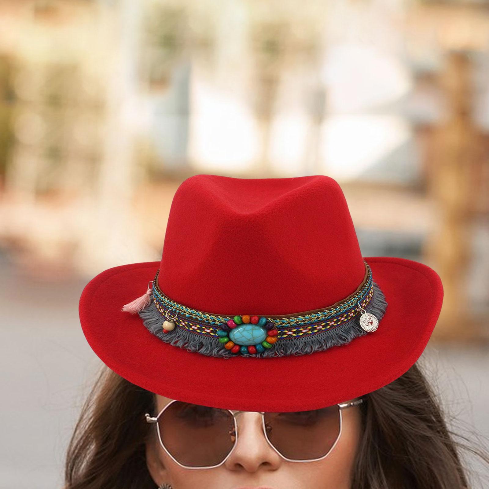 Women Men Western Cowboy Hat Fedora Hat Sun Hat for Festival party