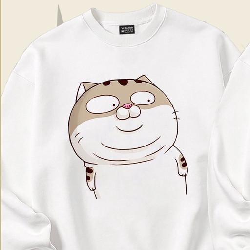 Áo Sweater cặp đôi form rộng Mèo Ami bụng bự Mr.Buffalo - A05 - Đen, A05 - Đen