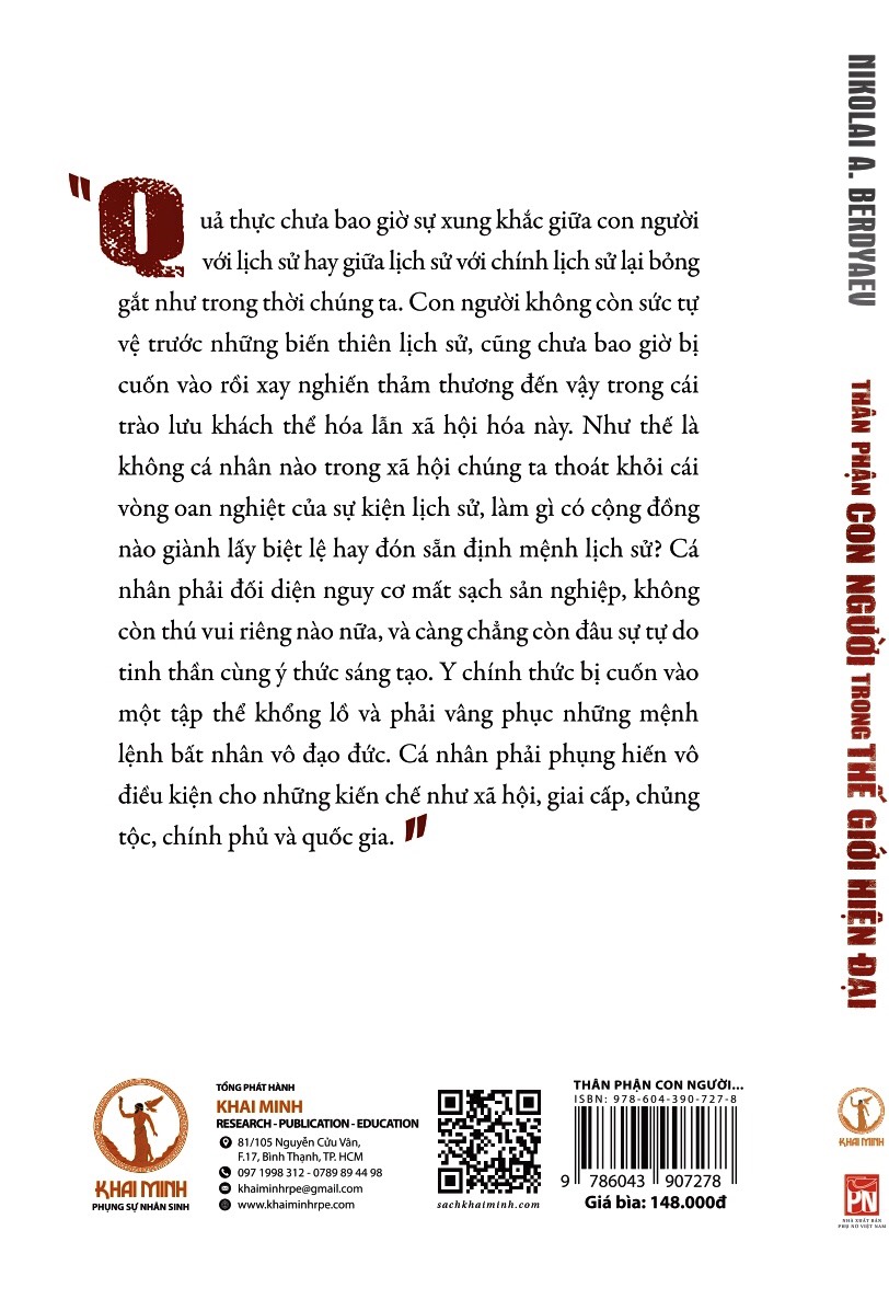 Thân Phận Con Người Trong Thế Giới Hiện Đại - Nikolai A. Berdyaev - Ngọc Giao dịch - (bìa mềm)