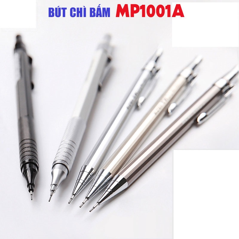 Bút chì kim bấm inox M&amp;G MP1001A-MP1001B ngòi 0.5mm, 0.7mm