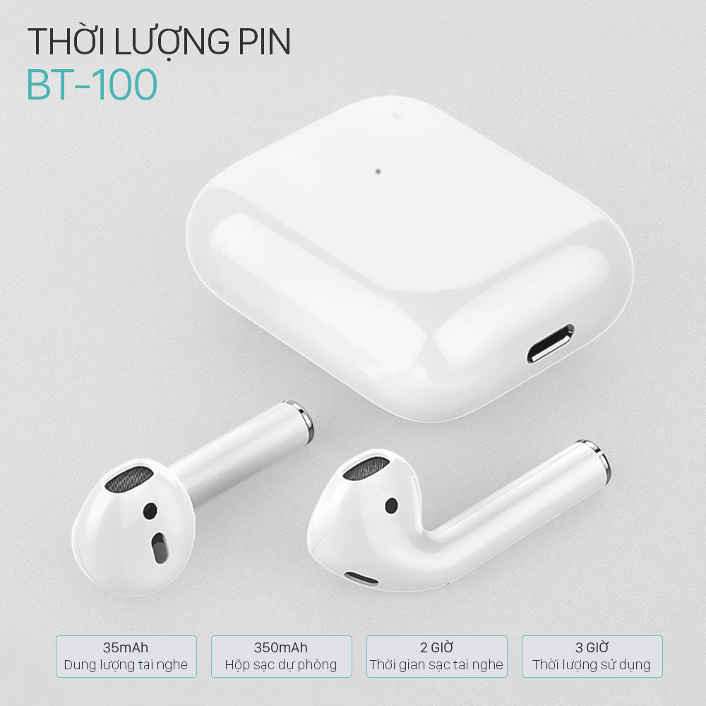 Tai nghe bluetooth JUYUPU BT100 V5.0 cao cấp TWS cảm biến vân tay tai nghe không dây nhét tai dành cho iPhone Samsung OPPO VIVO HUAWEI XIAOMI - HÀNG CHÍNH HÃNG