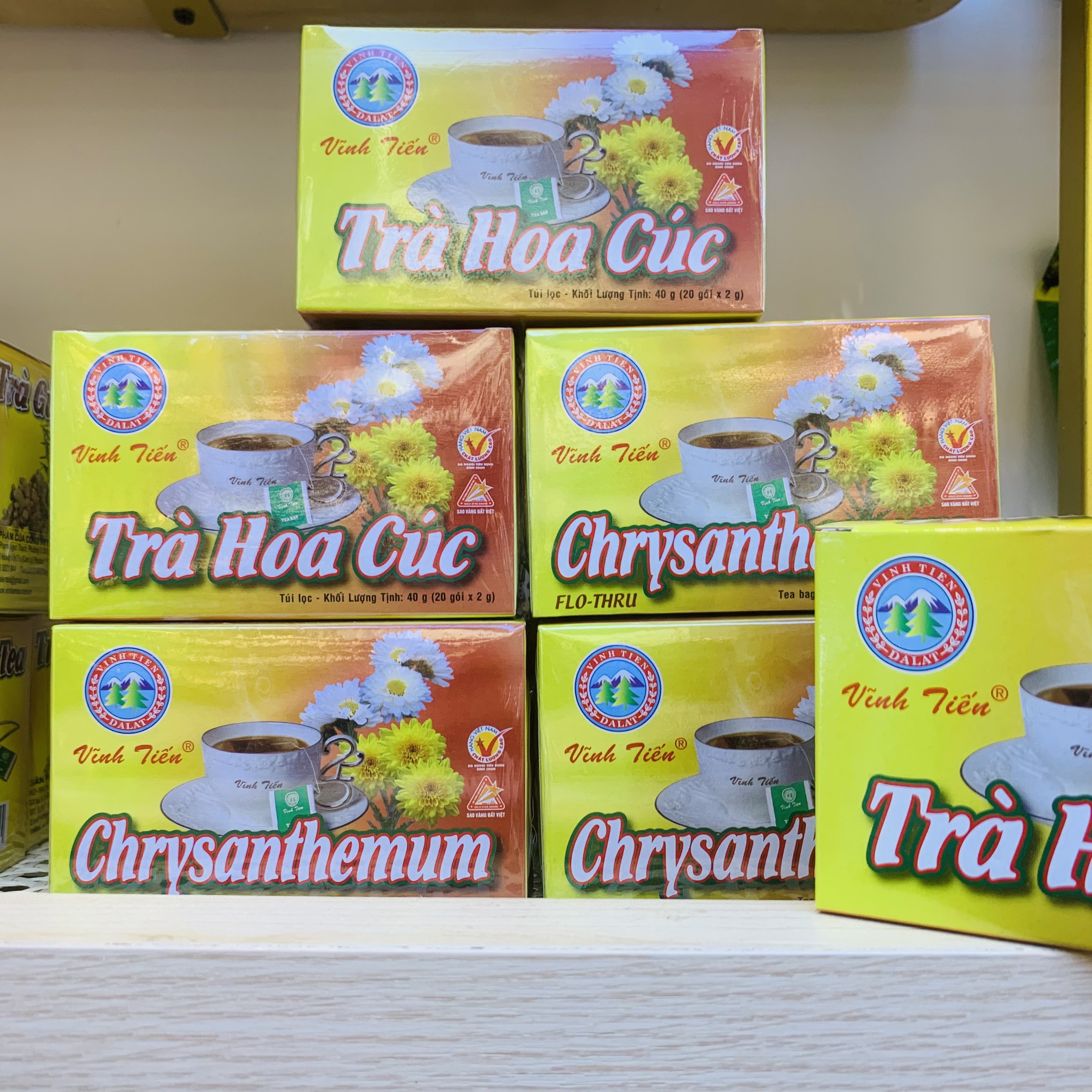 Trà Túi Lọc Hoa Cúc Vĩnh Tiến - Giúp tinh thần thoải mái, ngủ ngon.
