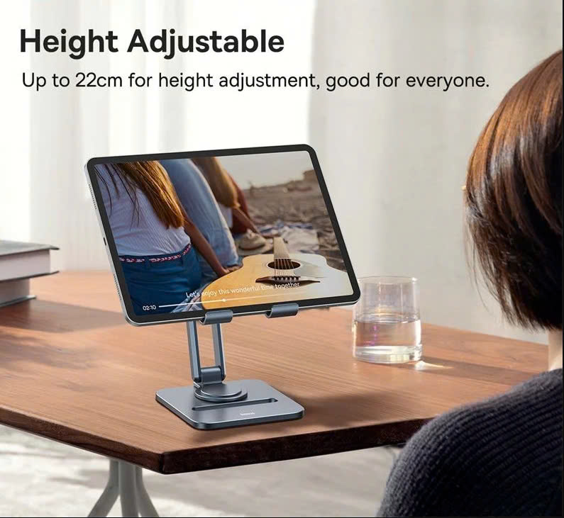 Giá Đỡ Máy Tính Bảng Baseus Desktop Biaxial Foldable Metal Stand Cho iPad Stable Xoay 360° Bằng Kim Loại Có Thể Gập Lại - hàng chính hãng