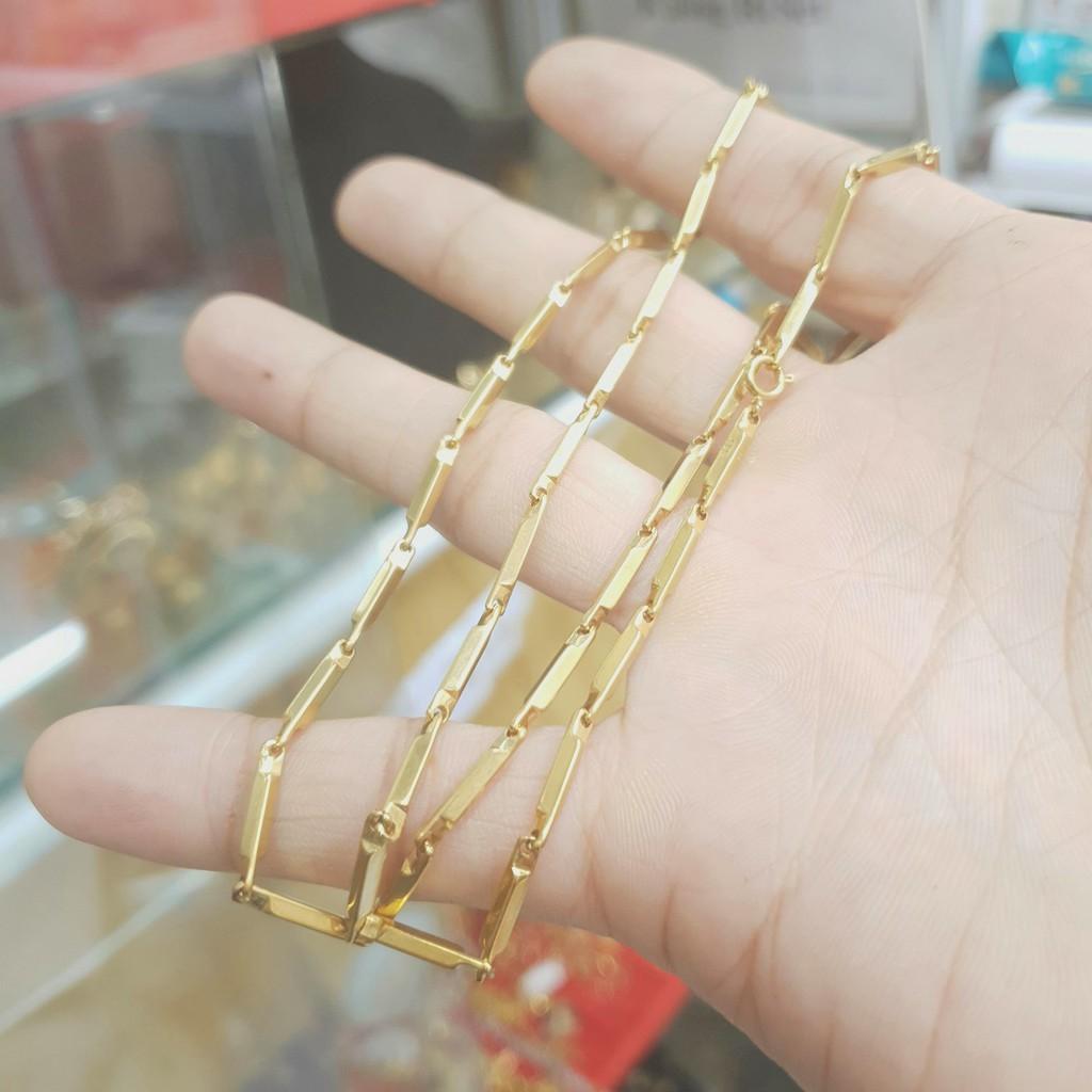 Dây Chuyền Kiểu Trúc Trụ Trơn Titanium Cao Cấp-Dùng lâu dài tắm rửa thoải mái khô