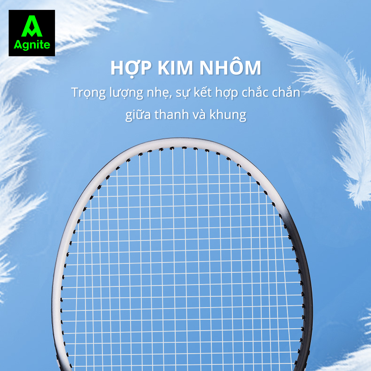 Bộ 2 vợt cầu lông thế hệ mới Agnite, siêu bền, nhẹ TẶNG kèm hộp cầu và túi đựng - F2124