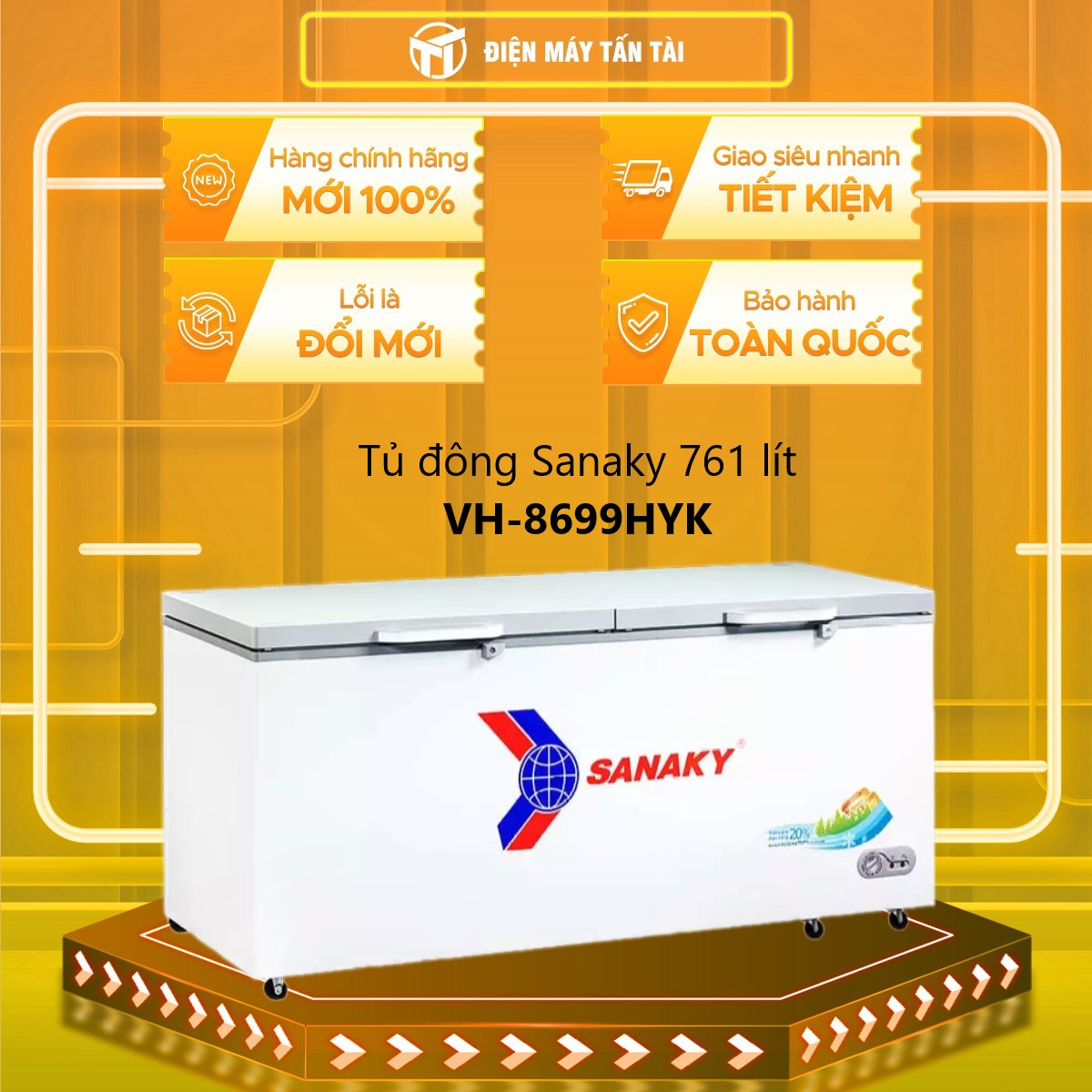 Tủ đông Sanaky VH-8699HYK (761 lít) - Hàng chính hãng (chỉ giao HCM)