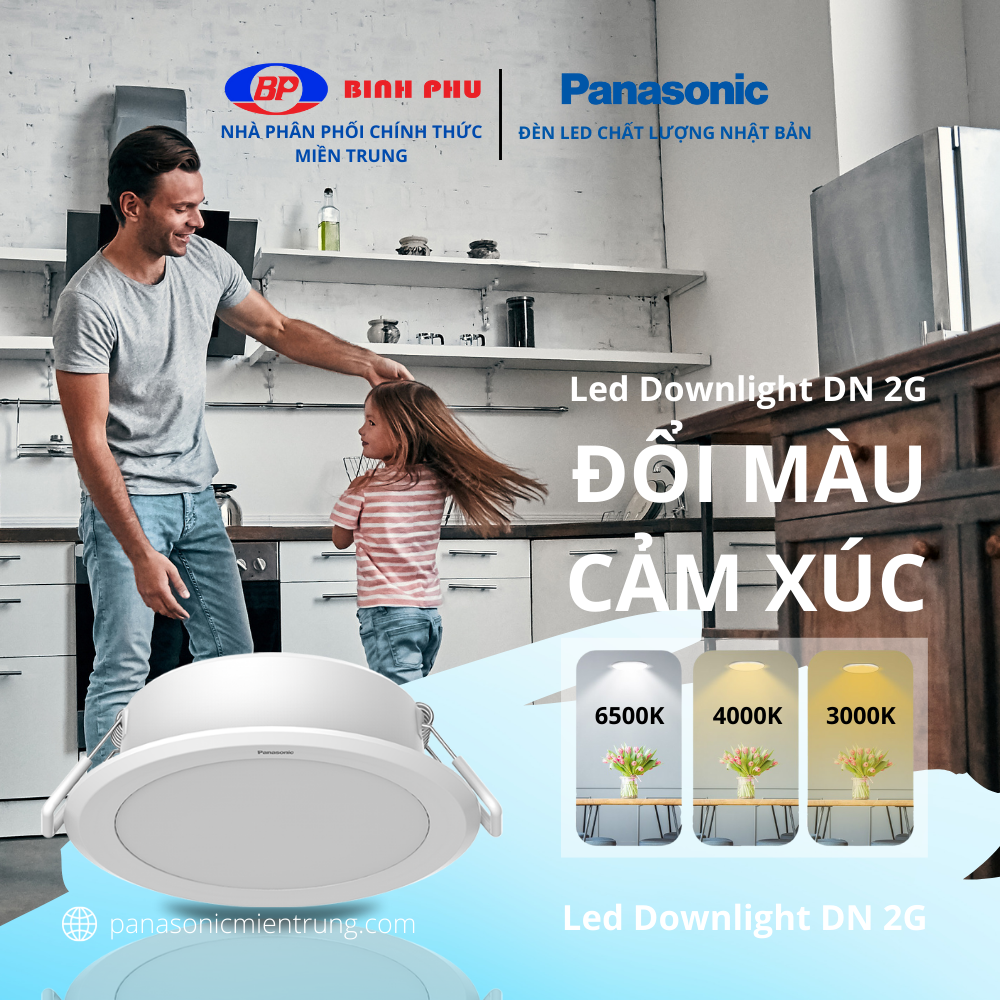 Đèn LED âm trần Downlight Đổi màu Panasonic DN 2G Công suất