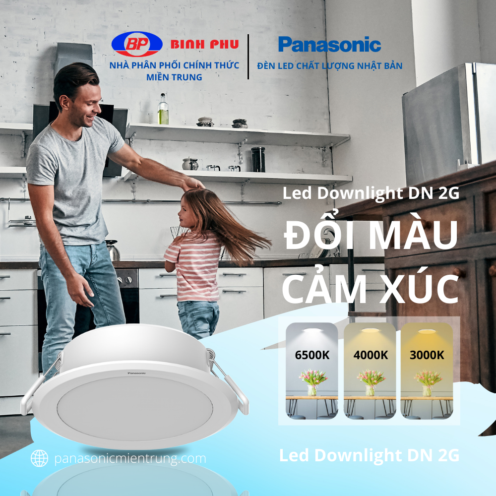 Đèn LED âm trần Downlight Đổi màu Panasonic DN 2G Công suất (9W,12W,15W)