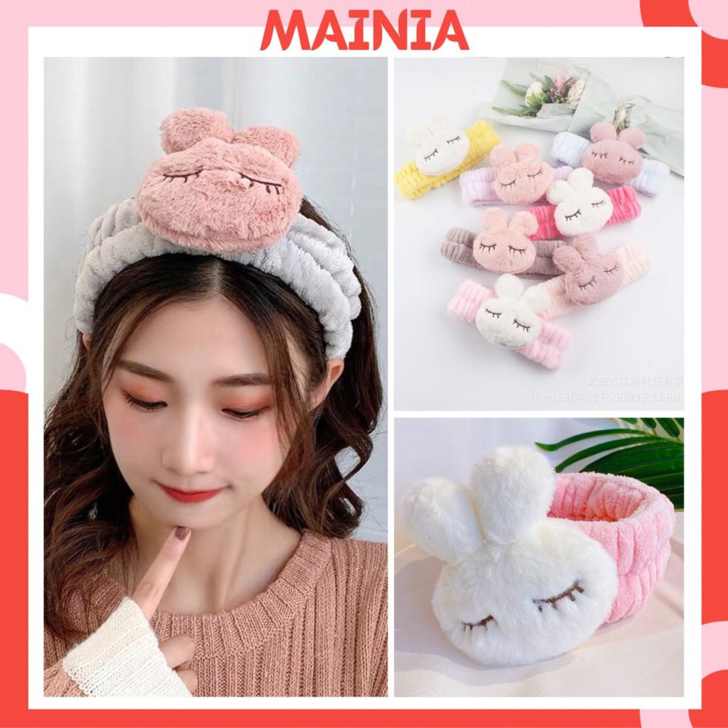 Băng Đô Bờm Cài Tóc Turban Chống Trượt Co Giãn Hình Thỏ Ngủ Siêu Xinh Mainia Shop