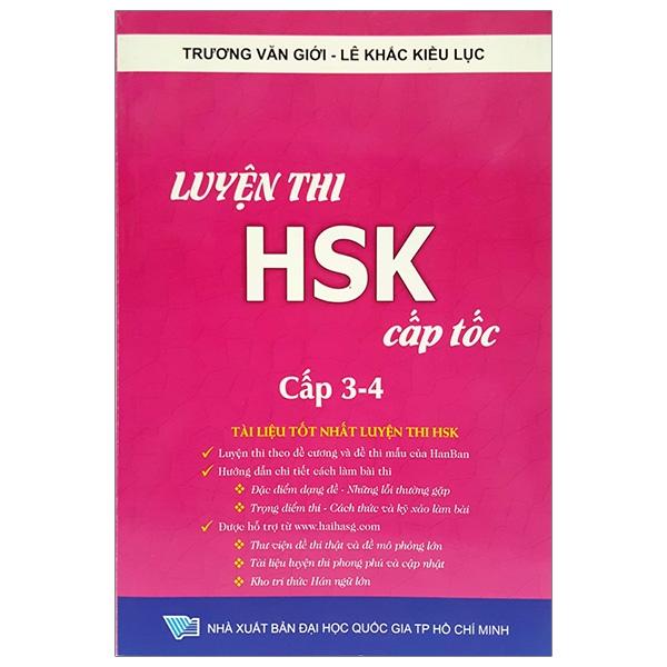 Luyện Thi HSK Cấp Tốc (Cấp 3-4) 2018 (Tặng kèm bookmark)