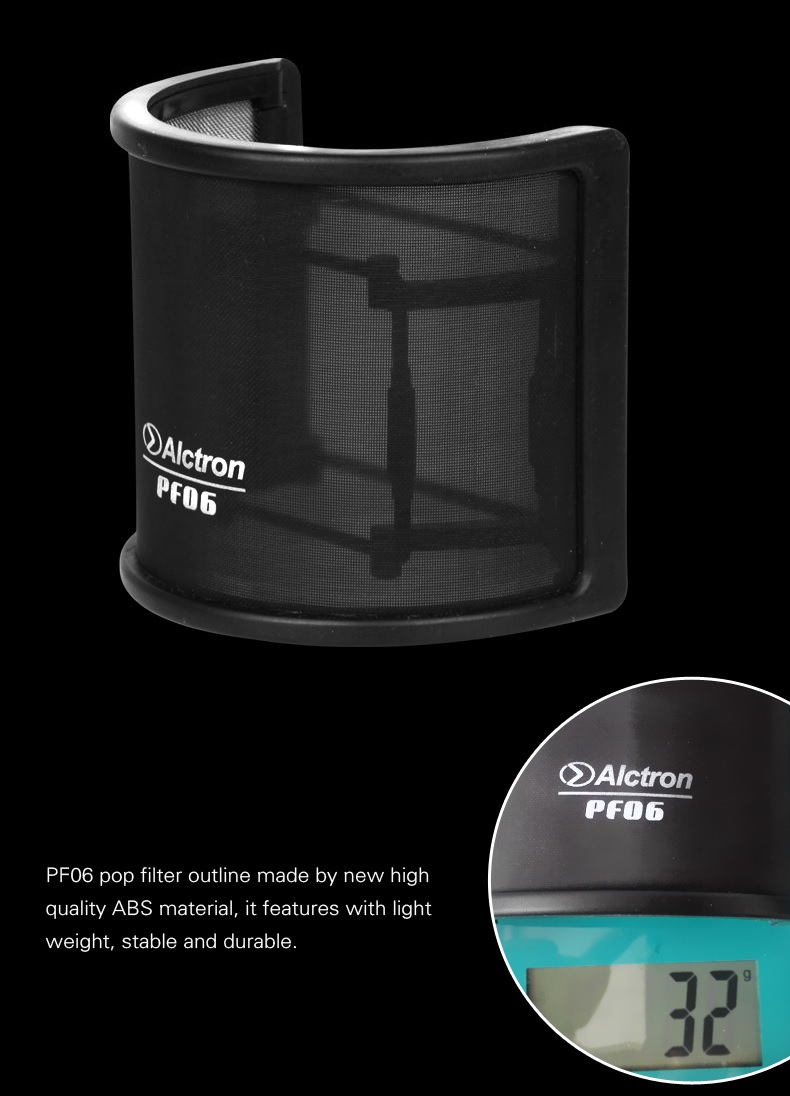 ROGTZ - Pop Filter Alctron PF06 - Lọc Âm Hiệu Quả, Bảo Vệ Micro Chuyên Nghiệp Lưới Kim Loại Cao Cấp Lọc Âm 99% Loại Bỏ Nhiễu Âm Tiếng Ồn Tiếng Vọng Bảo Vệ Micro Bụi Bẩn Công Trùng Hơi Nước Tương Thích Mọi Loại Micro Sang Trọng Dễ Lắp Đặt - Hàng Chính Hãng