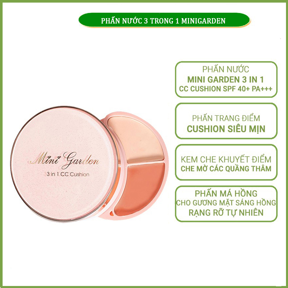 Phấn Nước Mini Garden 3 In 1 CC Cushion SPF 40+ PA+++ ( 1 lõi x 12g)