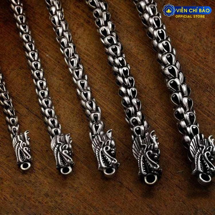 Vòng cổ nam, dây chuyền bạc nam Vảy rồng chất liệu bạc Thái 925 thương hiệu Viễn Chí Bảo D100126 D100072