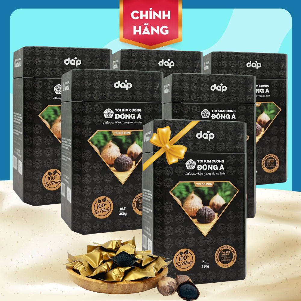 Tỏi đen cô đơn bóc vỏ - Combo 5 hộp 450g tặng 1 hộp cùng loại - Tỏi Kim Cương Đông Á - Hỗ trợ tăng cường đề kháng, ổn định huyết áp, bảo vệ tim mạch