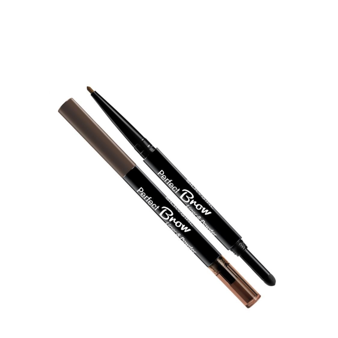 SILKYGIRL CHÌ ĐỊNH HÌNH MÀY 2 ĐẦU PERFECT BROW LINER &amp; POWDER 01 NATURAL BROWN