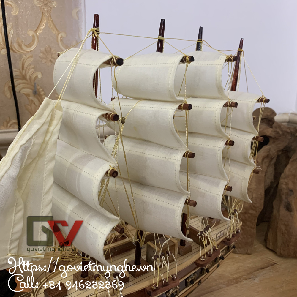 Mô hình thuyền gỗ trang trí Jylland - thân 40cm - loại 2