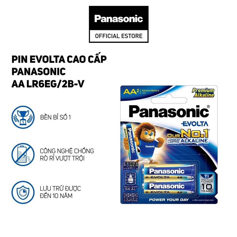 Vỉ Pin Evolta cao cấp Panasonic AA LR6EG/2B-V – Hàng Chính Hãng