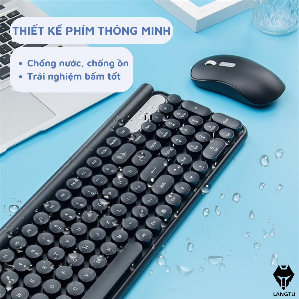 Bàn Phím Giả Cơ Không Dây Wireless LT400 LANGTU Ban Phim Chơi Gaming Kèm Chuột Hàng Chính Hãng