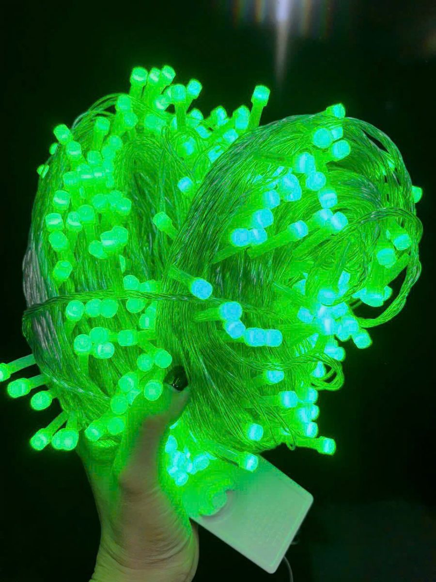 Dây Đèn Dp Xanh Lá 8 Chế Độ Chớp Dài 80M Bóng Lớn V8 Có Box Điều Chỉnh Và Đầu Nối