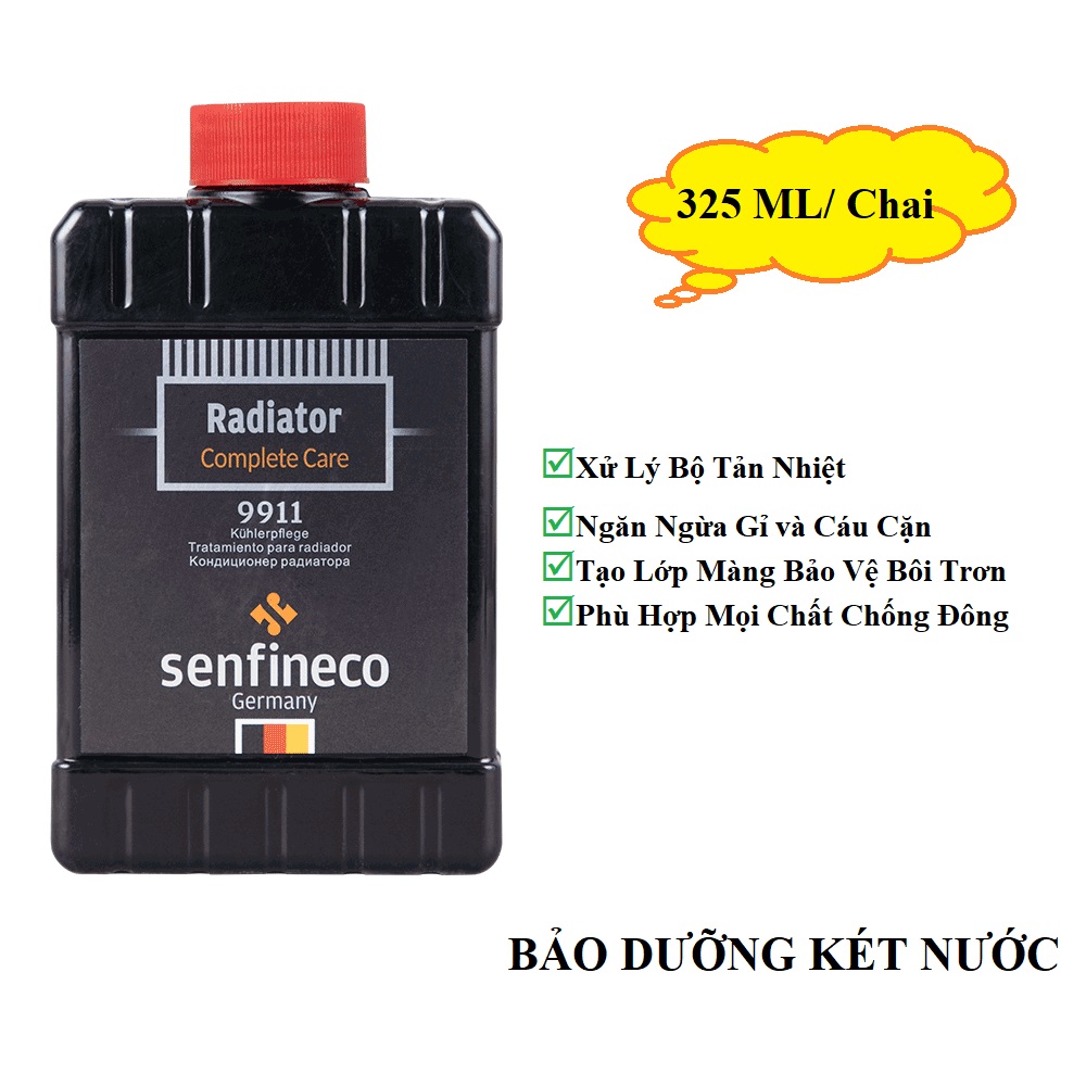 Chăm sóc hoàn chỉnh bộ tản nhiệt SENFINECO 9911 Radiator Complete Care 325ML/ Chai – HÀNG CHÍNH HÃNG