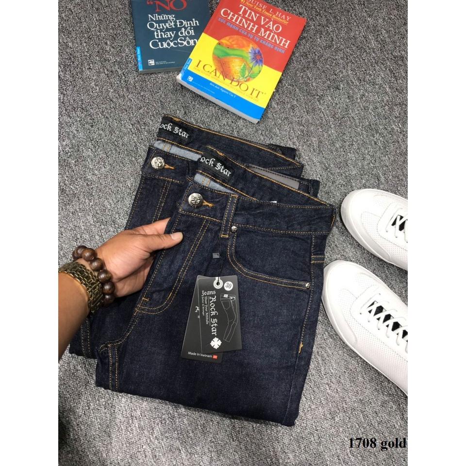 Quần jeans nam dài ống đứng, chất đẹp co giản 1708 gold, grey