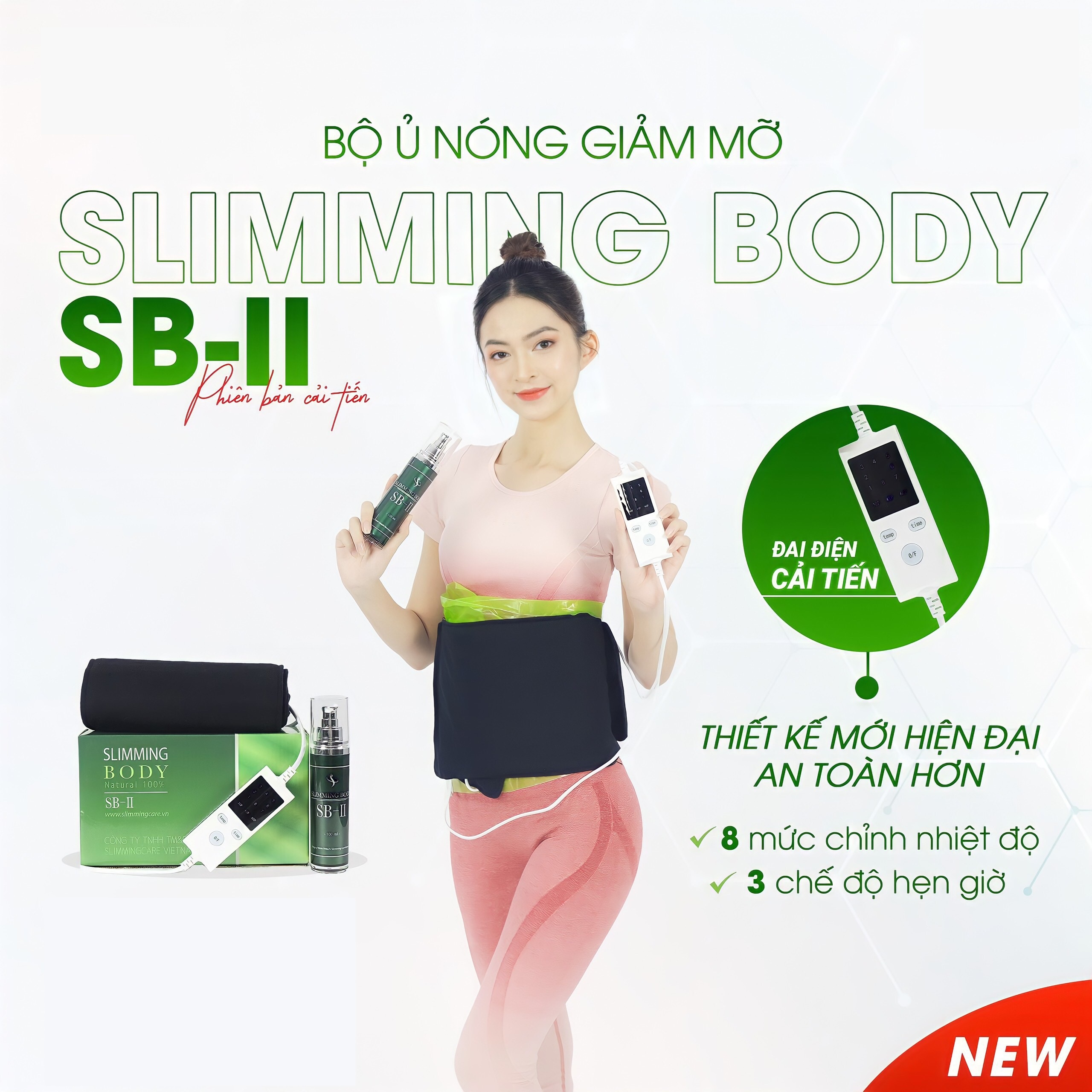 Bộ Ủ Nóng Tan Mỡ SLIMMING BODY 2 hỗ trợ giảm mỡ Bụng , Đùi Hiệu Quả - Bản cải tiến 2021