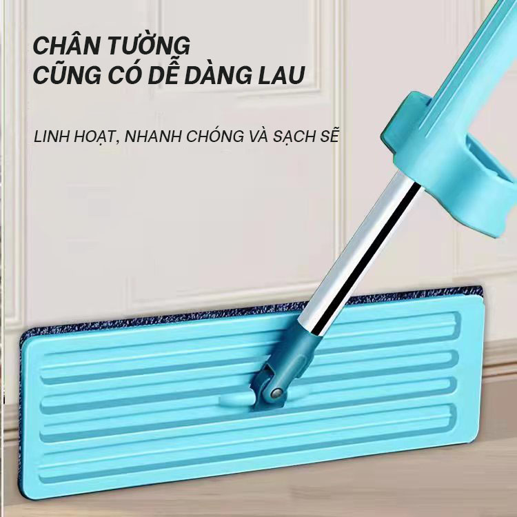 Cây Lau Nhà Đa Năng Thông Minh Xoay 360 Độ Siêu Sạch Tách Nước, Dùng Lau Khô Và Lau Ướt-Tặng Kèm Bông Lau 2 Miếng Bông Lau