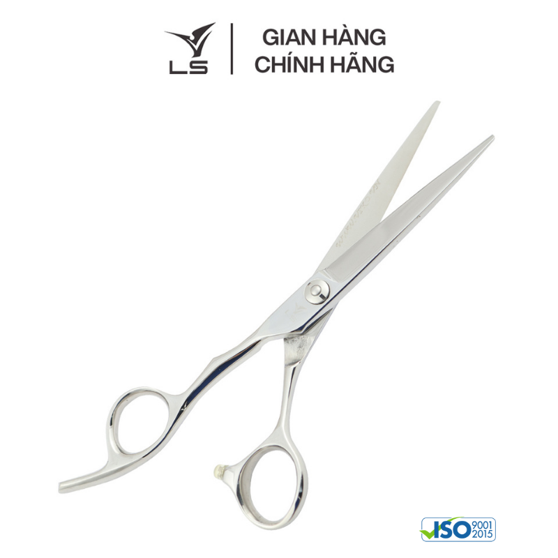 Kéo cắt tóc LS lưỡi thẳng quai offset vênh đỡ ngón cố định CB13L/6.0